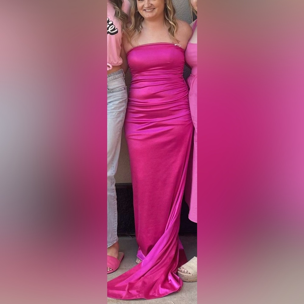 Hot pink sparkly long dress